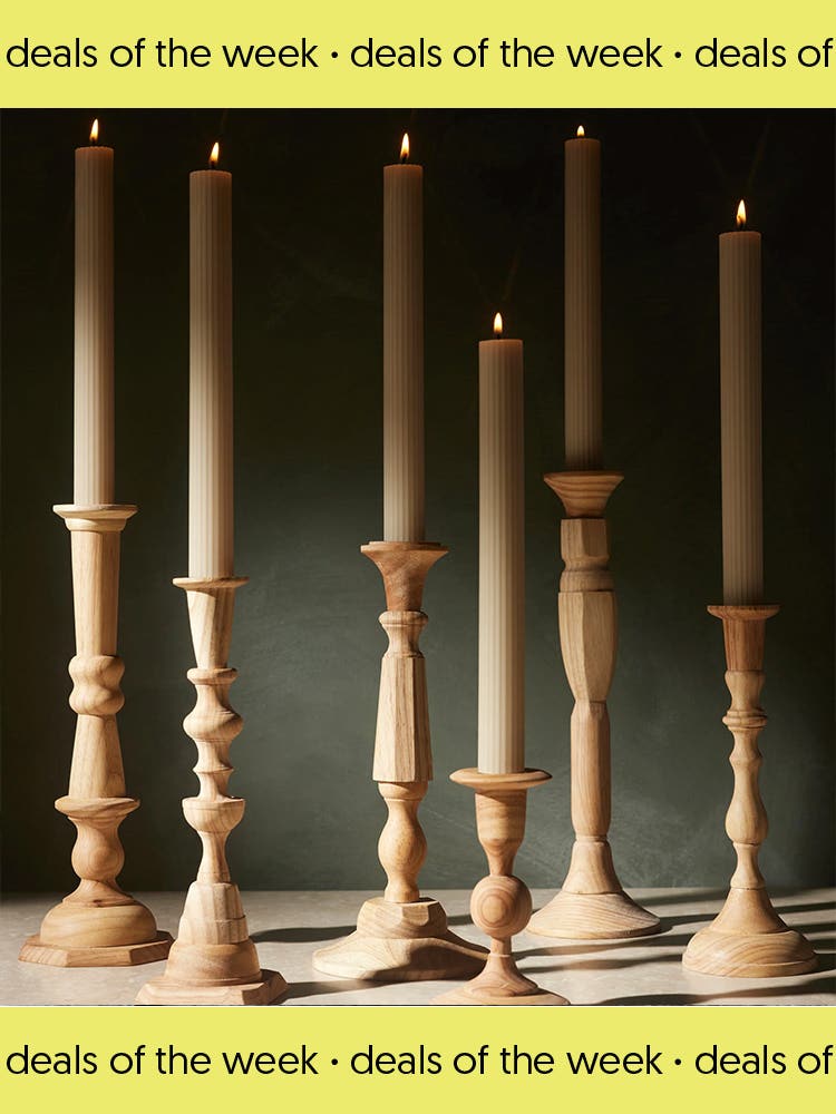 set of taper candles and beechwood candlesticks from Lulu and Georgia with DOTW treatment